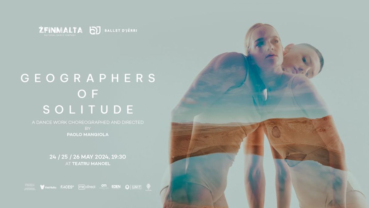Poster Geographers of Solitude - ŻfinMalta, Paolo Mangiola, Ballet d’Jèrri